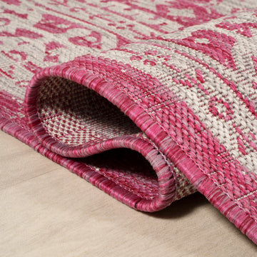 Sinjuri Medallion Textured Weave Indoor/outdoor Runner Rug